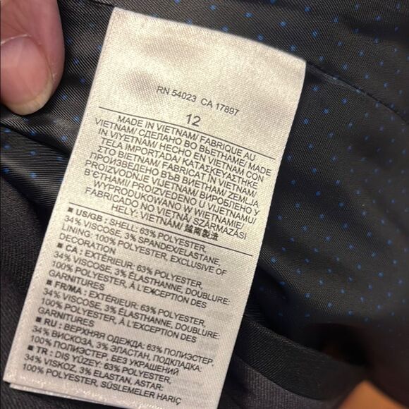 Banana Republic Black and Gray Blazer Tailored Suit Jacket - Picture 8 of 9